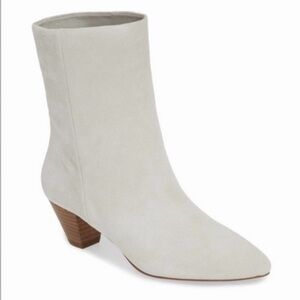 Something Navy Grey Suede Leather Heeled Boots, Size 7